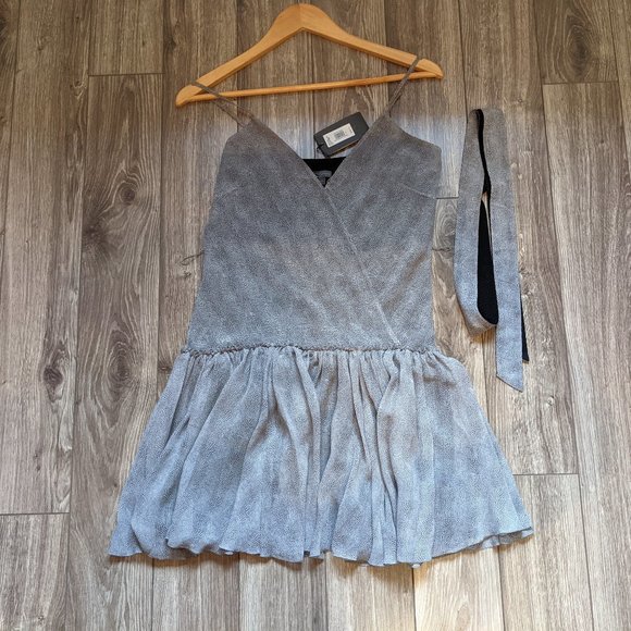 NWT Petite (0P) - A/X Silk Snakeskin-print Drop Waist Dress - Picture 1 of 9